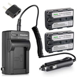 Kastar 2 Pack Battery and Charger Replacement for Sony NP-FM30 NP-FM50 NP-FM55H Battery and Sony DSC-F707 DSC-F717 DSC-F828 DSC-