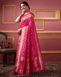 Sugathari Womens Banarasi Saree Pure Kanjivaram Silk Saree Soft New Ladies 2023 Design Wear Pattu Sarees Latest Party Sari Collections With Blouse Piece For Wedding Sadi (San Pari-182 Rani)