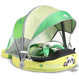 Mambobaby Baby Pool Float with Canopy, Non-Inflatable Infant Floats with Tail Solid Upgrade Soft Waterproof Skin-Friendly Mambo 