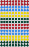 MACO Assorted Primary Round Color Coding Labels, 1/4 Inches in Diameter, 768 Per Box, Red/Blue/Yellow/Green (MR404A1)