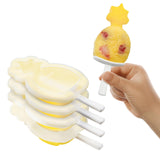 Tovolo Stackable Popsicle Molds with Sticks, 4-Pack, Pineapple Shaped Pop Molds, Reusable Ice Pop Maker for Kids, Homemade Froze