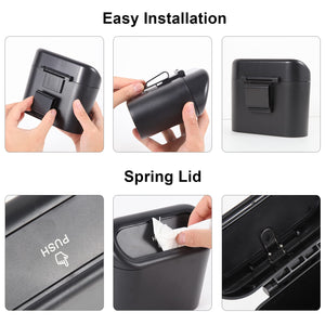 EnthuLove 2 Packs Mini Car Trash Can Bin with Lid and 150pcs Trash Bags,Car Trash Can Bin,Car Garbage Trash Can Storage for Fron