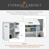 Inval America 4 Door Microwave Storage Cabinet, 1535 X 3504 X 6614, White