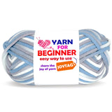 50g Rainbow Beginner Crochet Yarn for Crocheting and Knitting Multicolor Cotton Crochet Yarn for Beginners(Blue Grey)