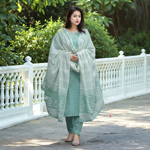 Anni Designer Women'S Rayon Viscose Straight Solid Kurta With Pant & Dupatta (Pragya See Green-Vks02_Xl_See Green_X-Large),See Green,XL,,,