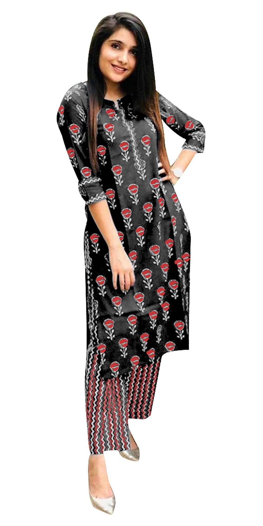 Anni Designer Women'S Cotton Straight Kurta With Palazzo (Kur106_L_Yellow_Large),Yellow,L