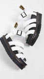 Dr. Martens Women'S Blaire Fisherman Sandal, White Hydro Leather,