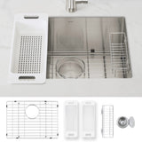 ZUHNE Modena 16-Gauge Stainless Steel Single Bowl Undermount Kitchen Sink (23 x 18 x 10 Inch)