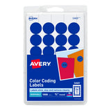 Avery Print/Write SelfAdhesive Removable Labels, 0.75 Inch Diameter, Dark Blue, 1,008 per Pack (5469)