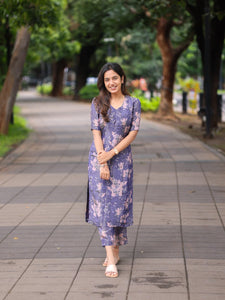 Anni Designer Women'S Rayon Viscose Straight Printed Kurta With Pant (Tisur Begani_Xl_Begani_X-Large),Begani,XL,Rayon,Regular,