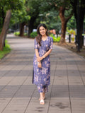 Anni Designer Women'S Rayon Viscose Straight Printed Kurta With Pant (Tisur Begani_M_Begani_Medium),Begani,M,Rayon,Regular,