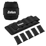 ZELUS 1 Pair Adjustable Ankle Weights, 1-5 lb Modularized Leg Weight Straps for Women Men, Weighted Ankle Weight Set with Remova