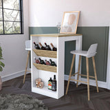 Syrah Kitchen Island -Kitchen-White / Macadamia