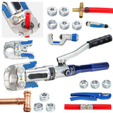 IBOSAD Hydraulic Copper Pipe Tube Fittings Crimping Tool with 30 Angle Jaw with1/2,3/4,1 Die for Copper Pipe and F877 Stainless 