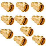 WHK 10 Pack Propress Fittings 3/4 Inch 3/4 Press Propress x 3/4 PEX Adapter Crimp Fittings Brass Coupling Connect from Cooper to