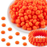 Kovict 200Pcs 14mm Silicone Beads, Abacus Silicone Beads for Necklace Bracelet Keychain Pens Craft(Orange)