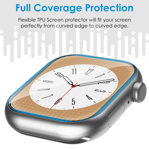 UniqueMe 8 Pack for Apple Watch Screen Protector 41mm, Apple Watch Series 9/8/7 Screen Protector [Upgrade Flexible Film] Anti-Sc