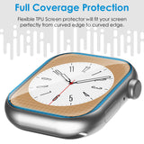 UniqueMe 8 Pack for Apple Watch Screen Protector 41mm, Apple Watch Series 9/8/7 Screen Protector [Upgrade Flexible Film] Anti-Sc