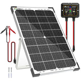 SOLPERK 30W Solar Battery Charger Solar Battery Maintainer + Upgrade 10A MPPT Charge Controller + Adjustable Mount Bracket for C