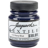 Jacquard Fabric Paint for Clothes 2.25 Oz Textile Color Navy Blue Leaves Fabric Soft Permanent and Colorfast Professional 
