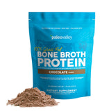 Paleovalley 100% Grass Fed Bone Broth Protein Powder - Chocolate - Rich in Collagen for Hair, Skin, Gut Health, Bone and Joint S