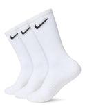 Nike Everyday Cushion Crew Training Socks, Unisex Socks with SweatWicking Technology and Impact Cushioning (3 Pair), White/Blac