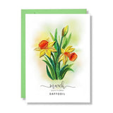 TUMYBee - Floral Daffodil Birthday Card, 4in x 6in, Blank Inside, Ready to Gift