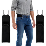 Devera Buckle Free Belt For Men, No Buckle Elastic Flex Hook Belt, Pu Reinforced Stretch Strap For Jeans & Trousers, Black, Buck