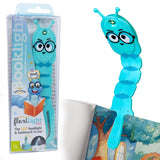 Gifts for Readers & Writers Bookmark Reading Light Bookworm Teal - 2in1 Clip On Bookmark Kids Book Light for Reading Night in Be