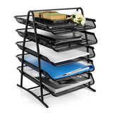 Homava 5 Tier Mesh Metal Desk Organiser File Rack Letter Tray A4 Papers Documents Holder Desk Organizer For Office | 35 X 37 X 2