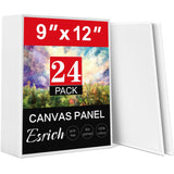 ESRICH Canvas Boards for Painting, 24 Pack 9x12 Canvases for Painting Cotton Primed Acid Free Blank Canvas Panels for Oil Paint,