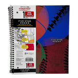 Five Star Spiral Notebook, 1 Subject, Wide Ruled Paper, 100 Sheets, 101/2inch x 8inch, Sports, Assorted Designs (05026)