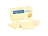 3M Highland Sticky Notes, 3 x 3 Inches, Yellow, 12 Pack (6549)