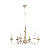 Elegant Furniture & Lighting Merritt Collection Chandelier D35 H21.6 Lt:6 Weathered Dove Finish