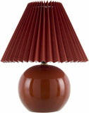 BoutiqueRugs Shcheglovo Boho Ceramic Bedside Table Lamp for Bedroom Nightstand - End Side Lighting for Living Room - Red - 12 H
