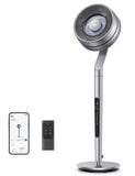Dreo Pedestal Fan with Smart Control, 40-44 Adjustable Height, DC Quiet Fans for Bedroom, 120+85 Omni-Directional Oscillating Fa
