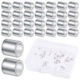 50pcs 2 mm 925 Sterling Silver Crimp Tube Beads Column Crimp Spacer Beads Cord Cover Tips End Loose Stopper Beads with a Box for