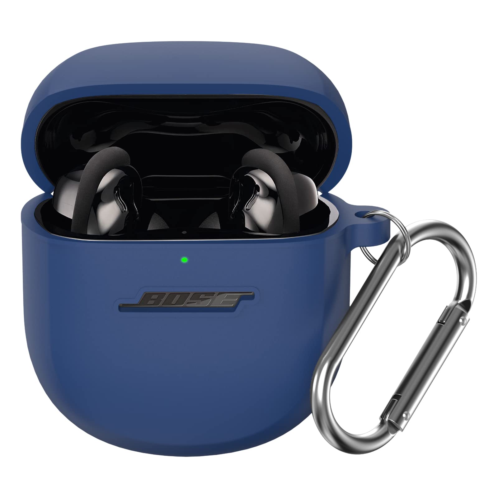 Case For Bose Quietcomfort Earbuds Ii(2022)& New Bose Quietcomfort Ultra Case (2023), Wofro Silicone Protective Skin Cover For New Bose Quietcomfort Earbuds 2 Accessories With Carabiner (Blue),Cases