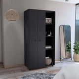 Misuri Wardrobe Armoire-Bedroom-Black