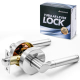 ANNFUZ Round Passage Free Rotation Non-Locking Door Handle Lock Without Key,Heavy Duty Interior Keyless Lever for Hallway/Closet