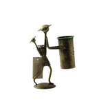 Indunes Handcrafted Lady With Basket Shape Pen Holder & Flower Stand (6 x 4 x 9 Inches)