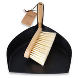ENA Living Bamboo Dust Pan & Brush Set, Portable Dustpan & Brush, Perfect For Household Cleaning, Sturdy & Effective Dust Pan, B