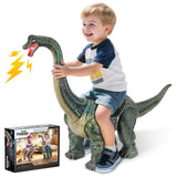 Dinosaur Ride On Toy Cars for Kids,Twinkoo Realistic Brachiosaurus Push Car with Three Sound Effects,Sound and Light Effects PP 