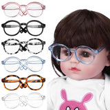 Homoyoyo Set of 6 Doll Glasses for 18 Inch: Round Frame with Clear Lenses for Dress Up Mini Frames for Dollhouse Decor and Dress