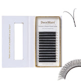 DeceMars Two Tip YY Eyelash Extensions Supplies D Curl 0.07mm Thickness 8mm Soft Lash Trays Premade 4D Easy Fan Y Shaped Volume 