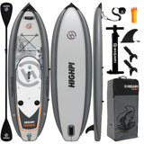 Highpi 10'10'' Inflatable Stand Up Paddle Board for Youth and Adults - Wide Sup with Premium Accessories, Blow Up Paddleboard fo