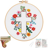 Louise Maelys Cross Embroidery Kits for Beginners, Easter Jesus DIY Cross Stitch Starter Craft Kit for Adults Including Cloth wi