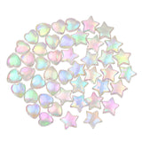 Tupalizy 100PCS Mini Acrylic Beads 9mm Heart Charms and 11mm Star Beads for Jewelry Making Bracelets Necklaces Earrings Key Chai