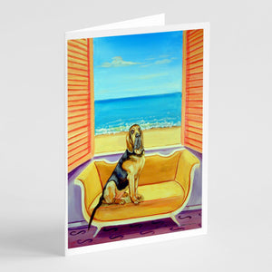 Bloodhound Couch Sitting Greeting Cards And Envelopes Pack Of 8
