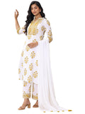 Libas Women'S Cotton Blend Kurta Sets (99544_White_Xl)